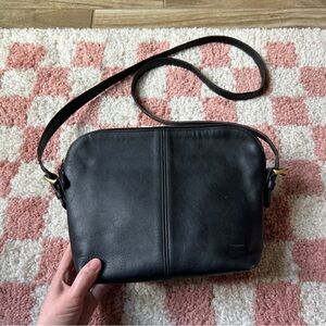 Black leather vintage coach soho Mercer mini basket bag crossbody purse